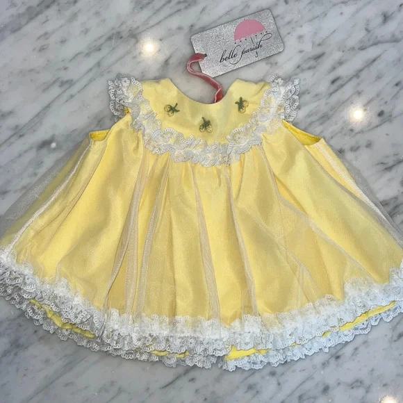 Belle Parish | Dresses | New Belle Parish Baby Girls Lace Overlay Dress In  Yellow | Poshmark